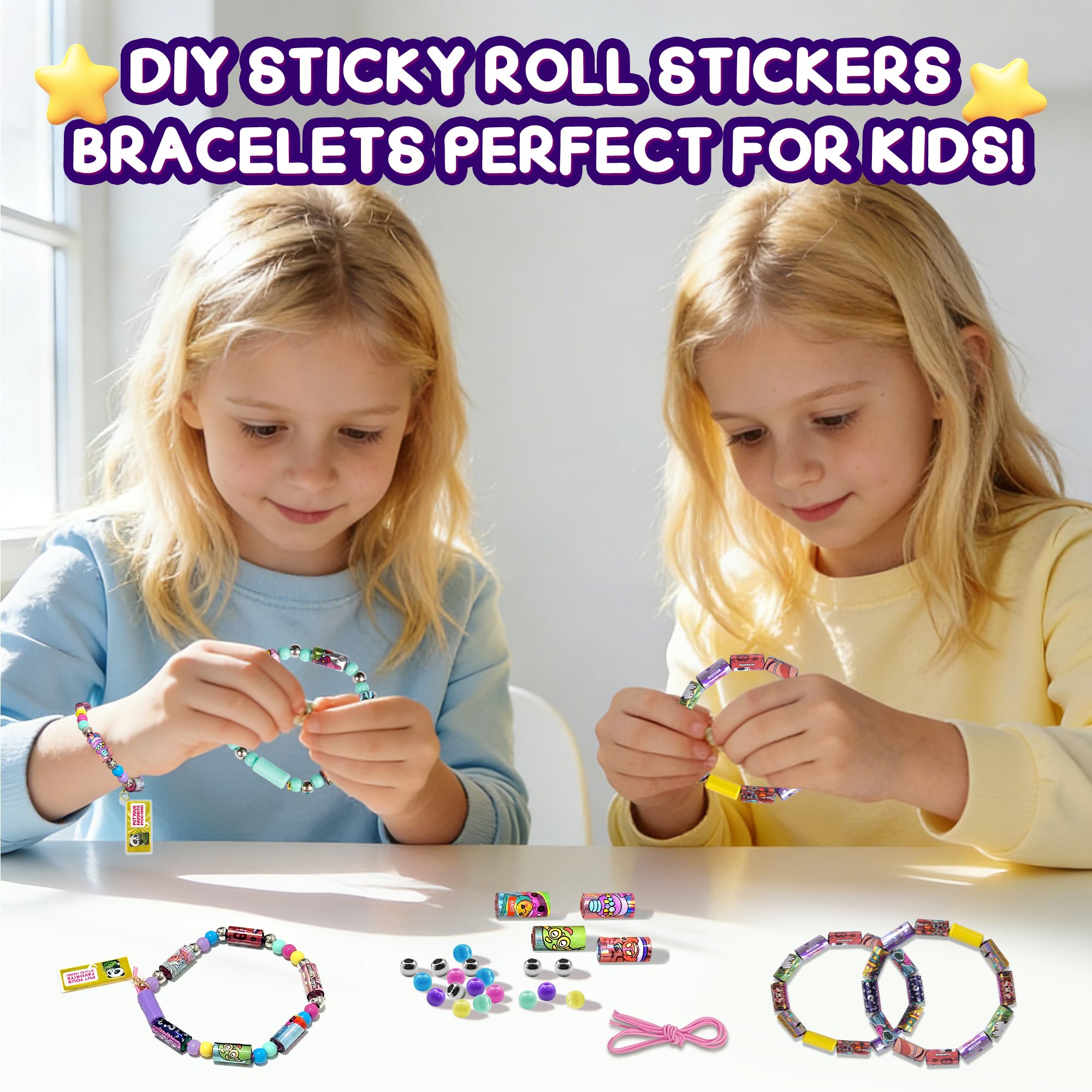Xouyhzy Surprise sticker roll pack: adds delight to crafts and bracelet design