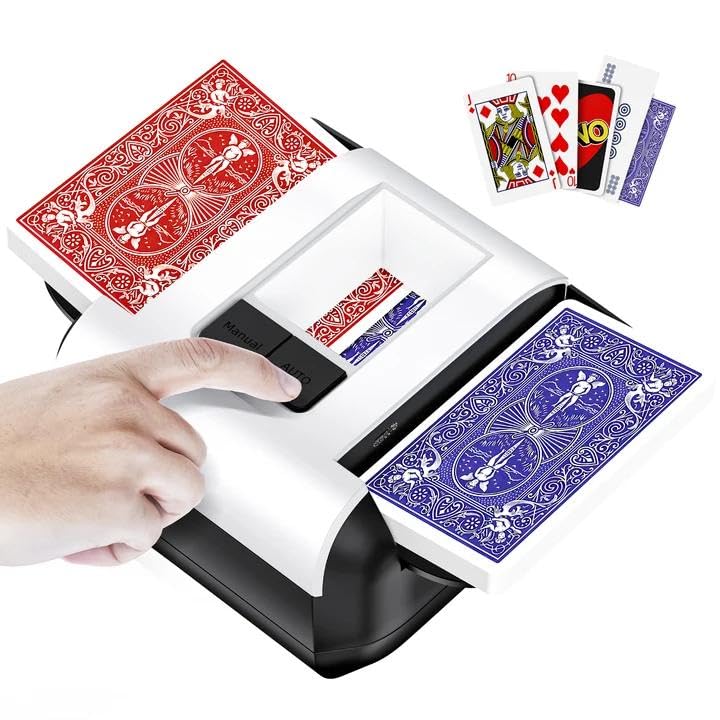 XPAW automatic card shuffler for 1-2 decks delivers smooth, consistent shuffles.