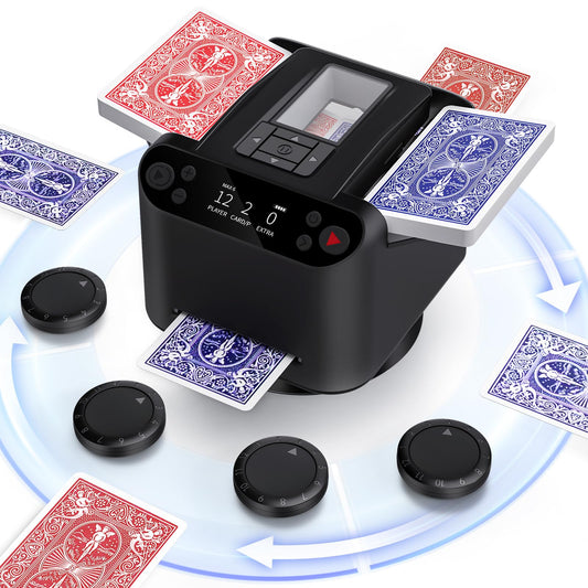XPAW 2-in-1 shuffler and dealer in action for Poker and UNO.