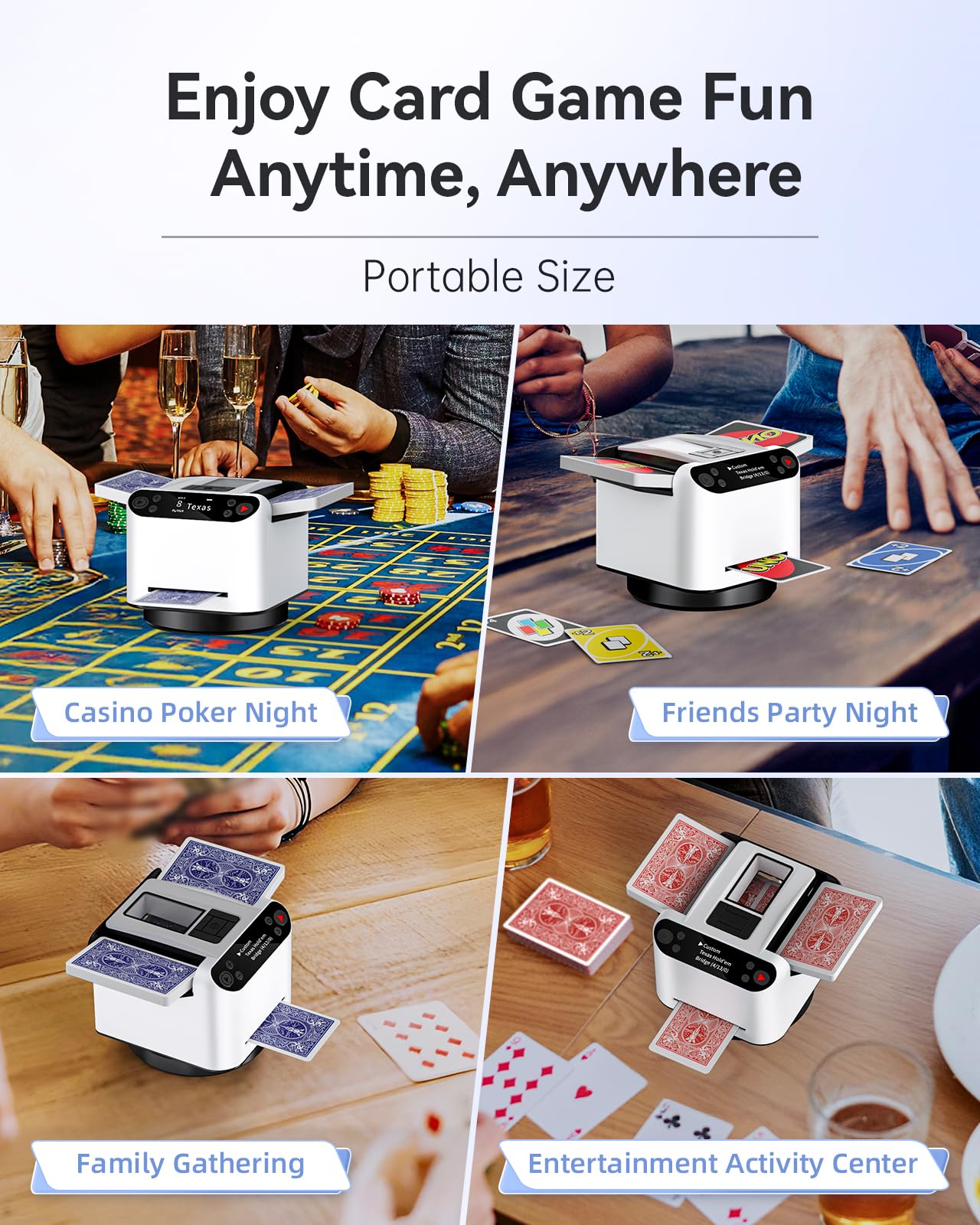 Compact 2-in-1 design saves space on home game tables.