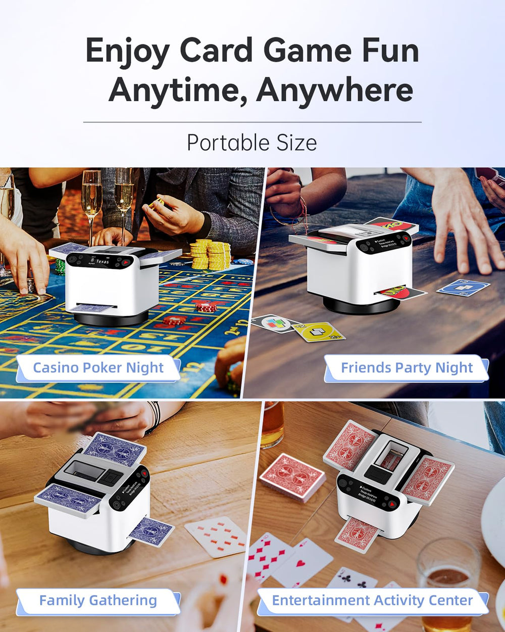 Compact 2-in-1 design saves space on home game tables.