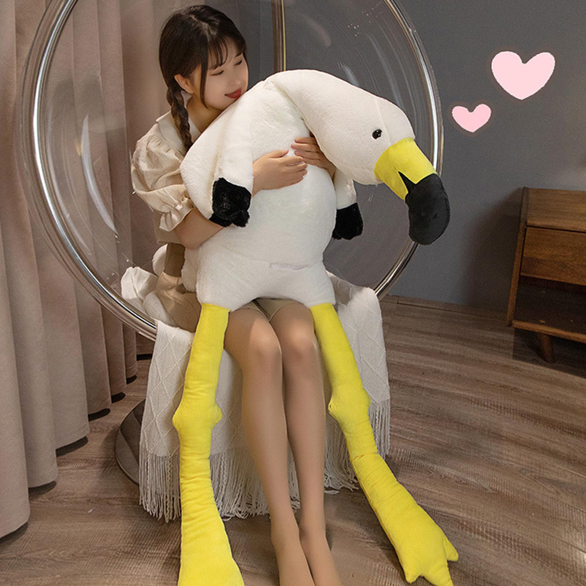 XQEYNT Flamingo Plush Pillow front view offering a cozy hug and decor appeal