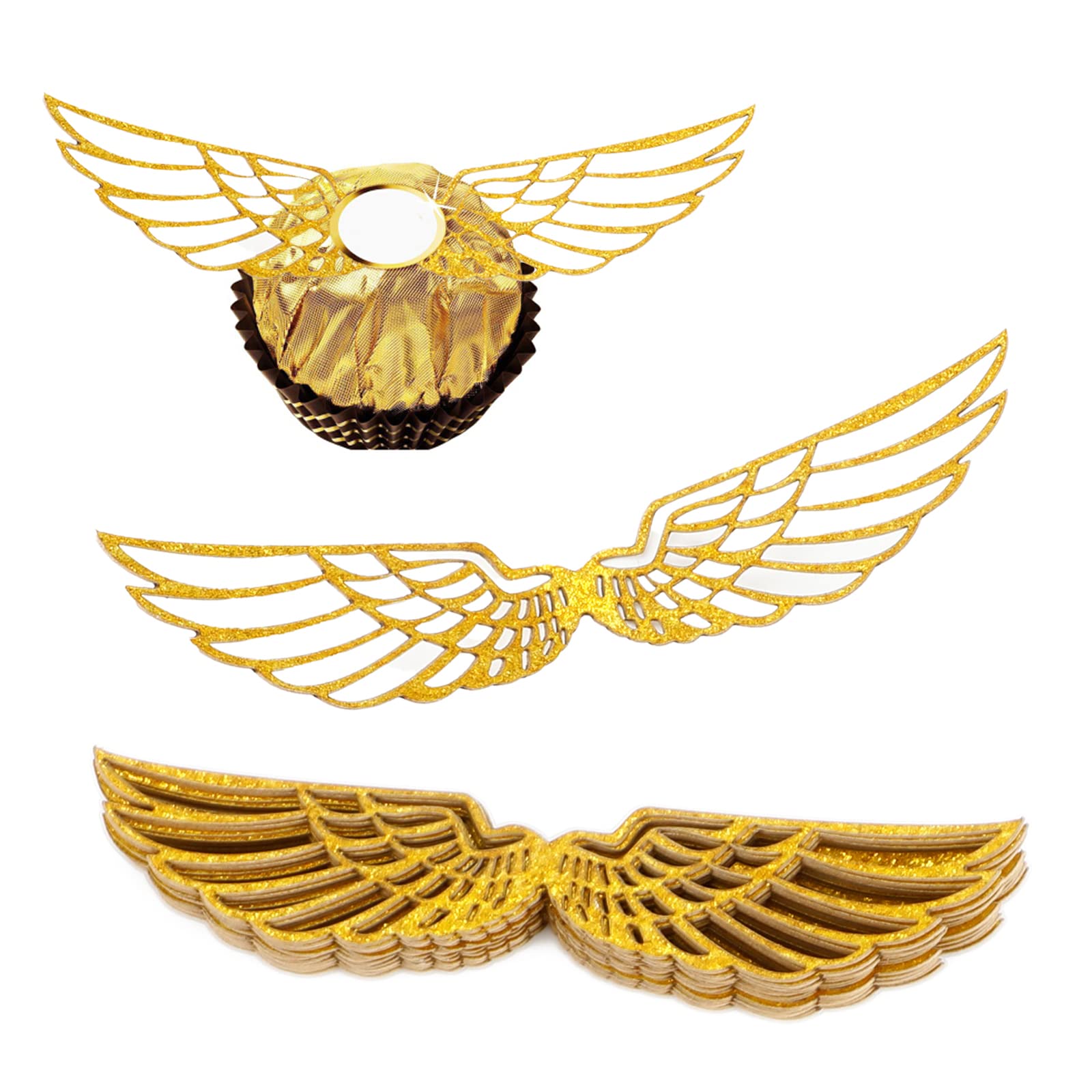 XQNRWYTU gold wing chocolate ornament for elf party desserts with added sparkle