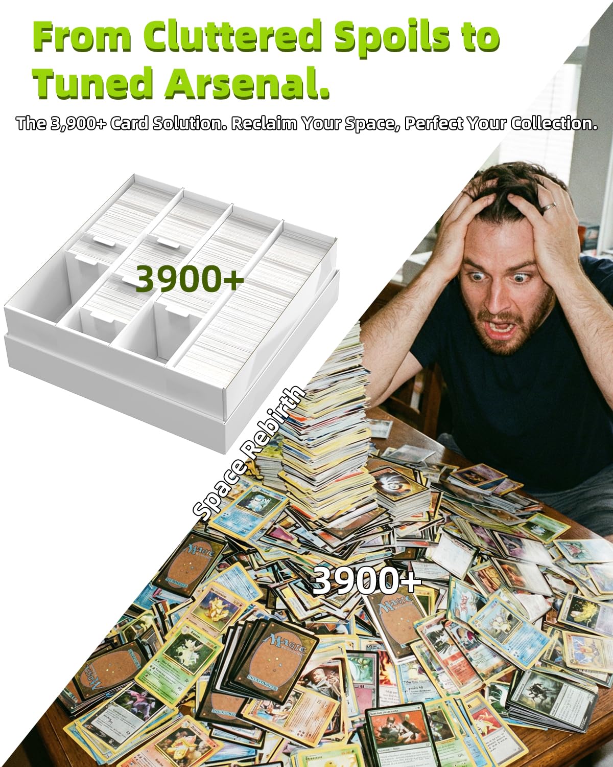 External dimensions show a compact footprint for storage.