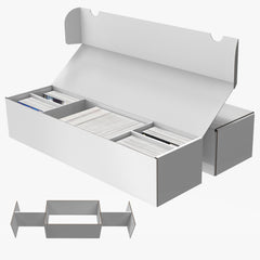 XRACV laminated trading card storage box with five compartments for tidy card organization.