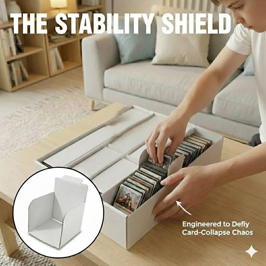 Interior compartments keep cards upright for quick access.