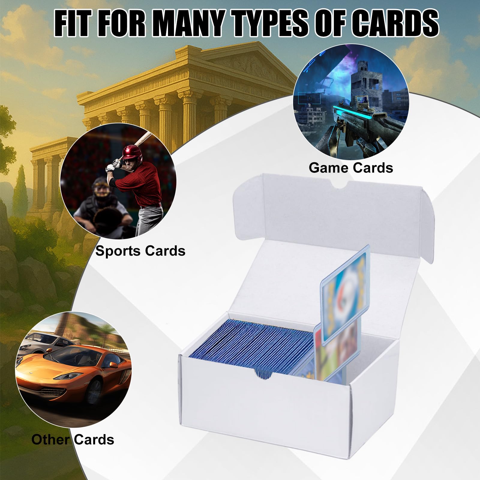 XRACV Toploader box compatibility suits sports, magic, and trading card sets.