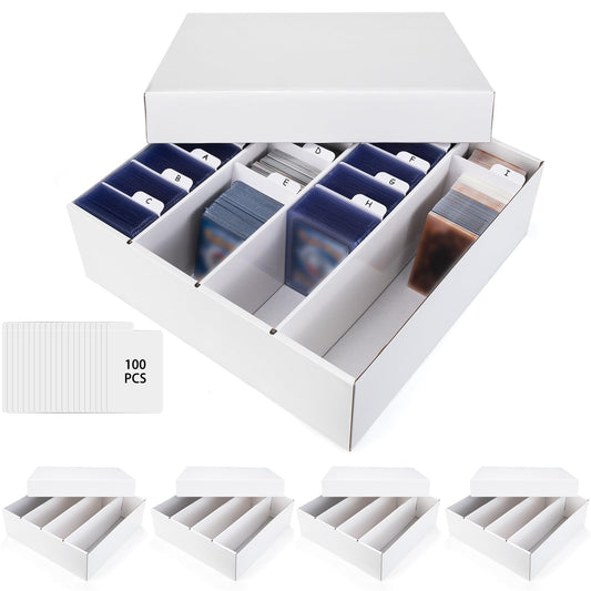 XRACV trading card storage box with a 4-row design for quick sorting.