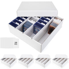 XRACV trading card storage box with a 4-row design for quick sorting.