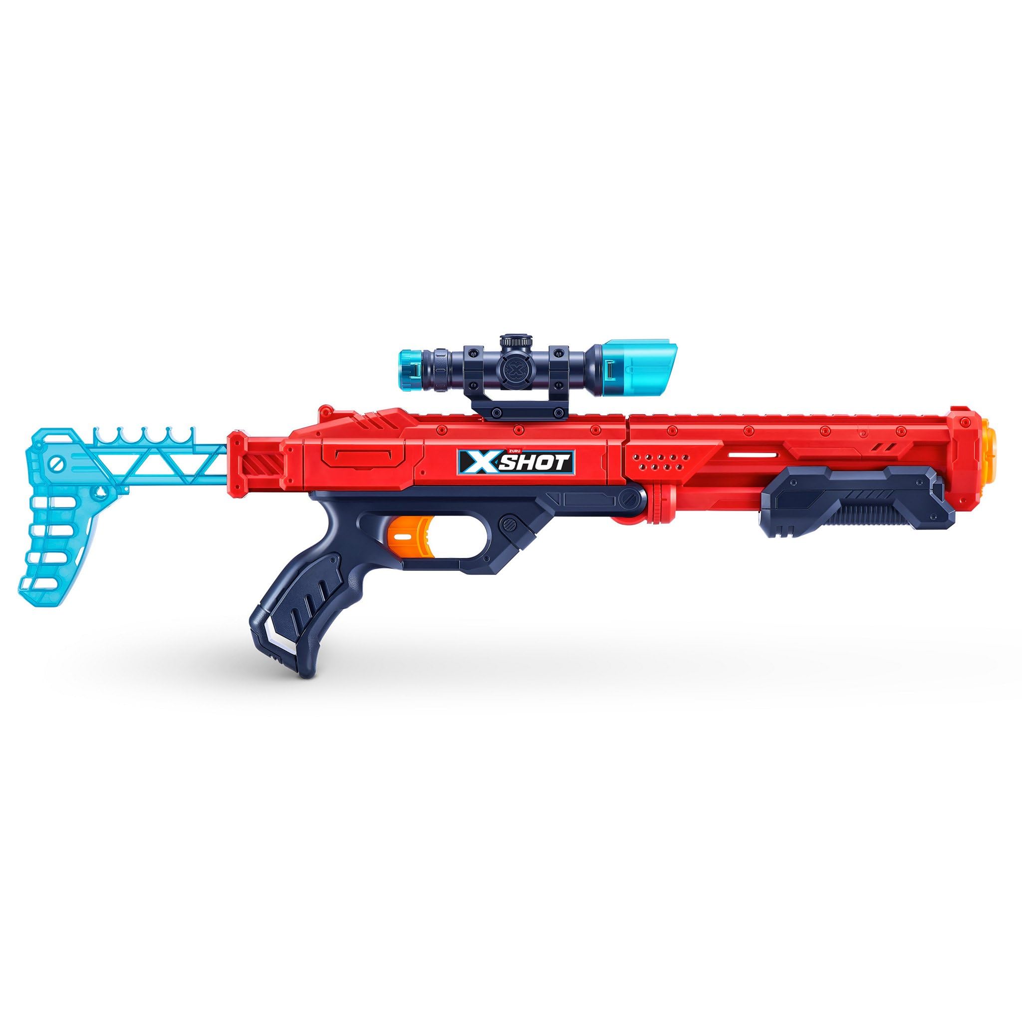 XSHOT Hawk Eye blaster red with detachable scope for precision play