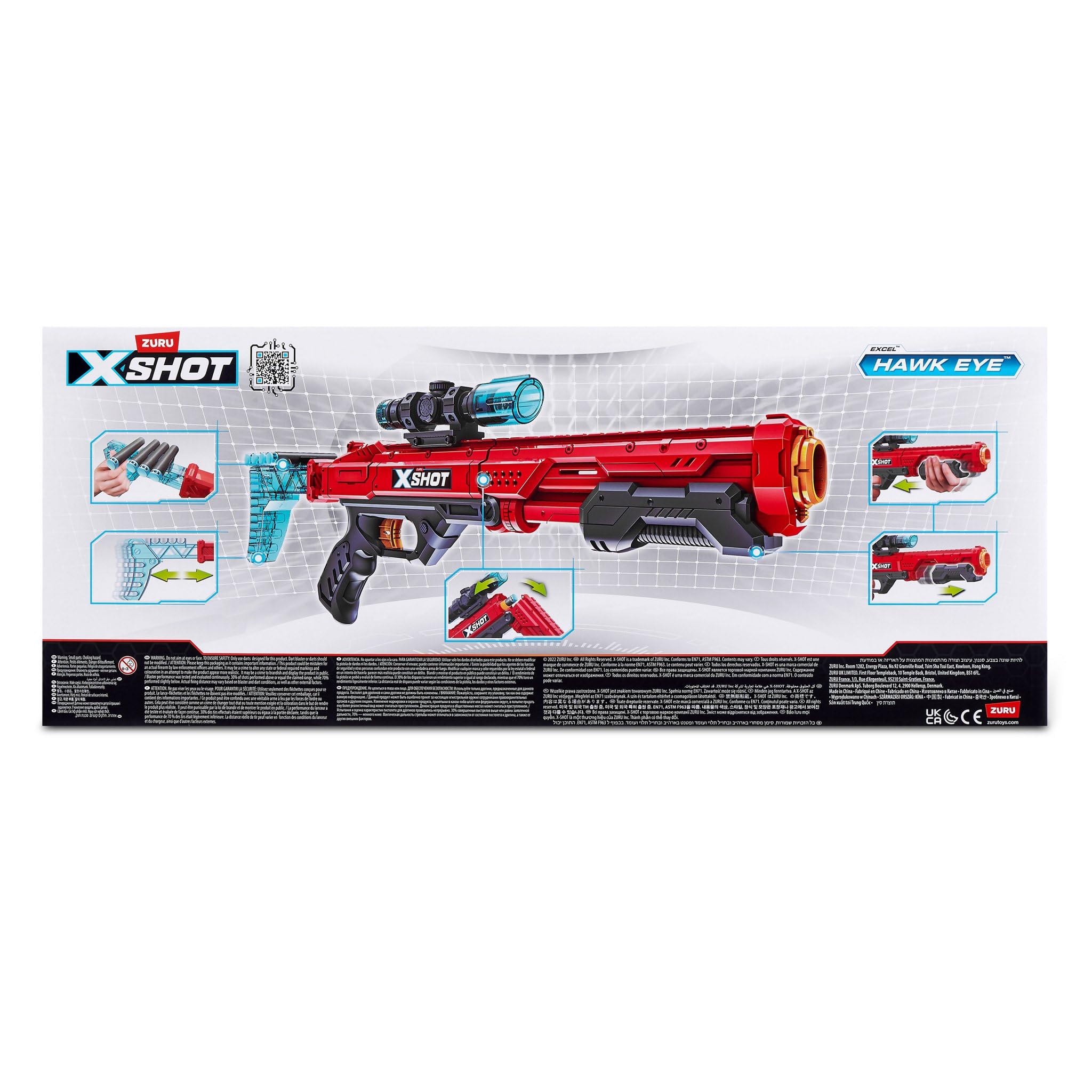XSHOT Hawk Eye blaster red lightweight durable body ready for play