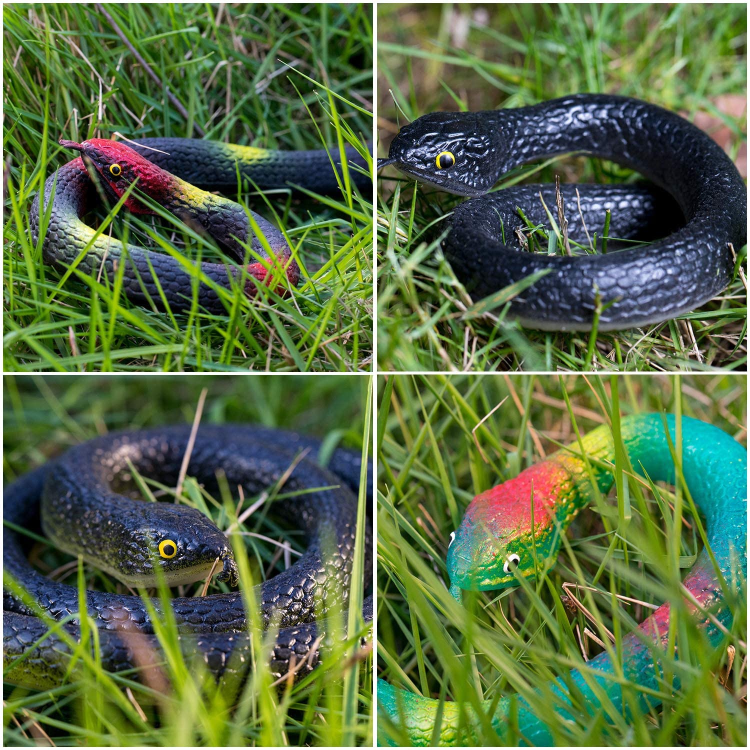 Xsltkby rubber snakes body pattern mirrors real snakes to fool wildlife