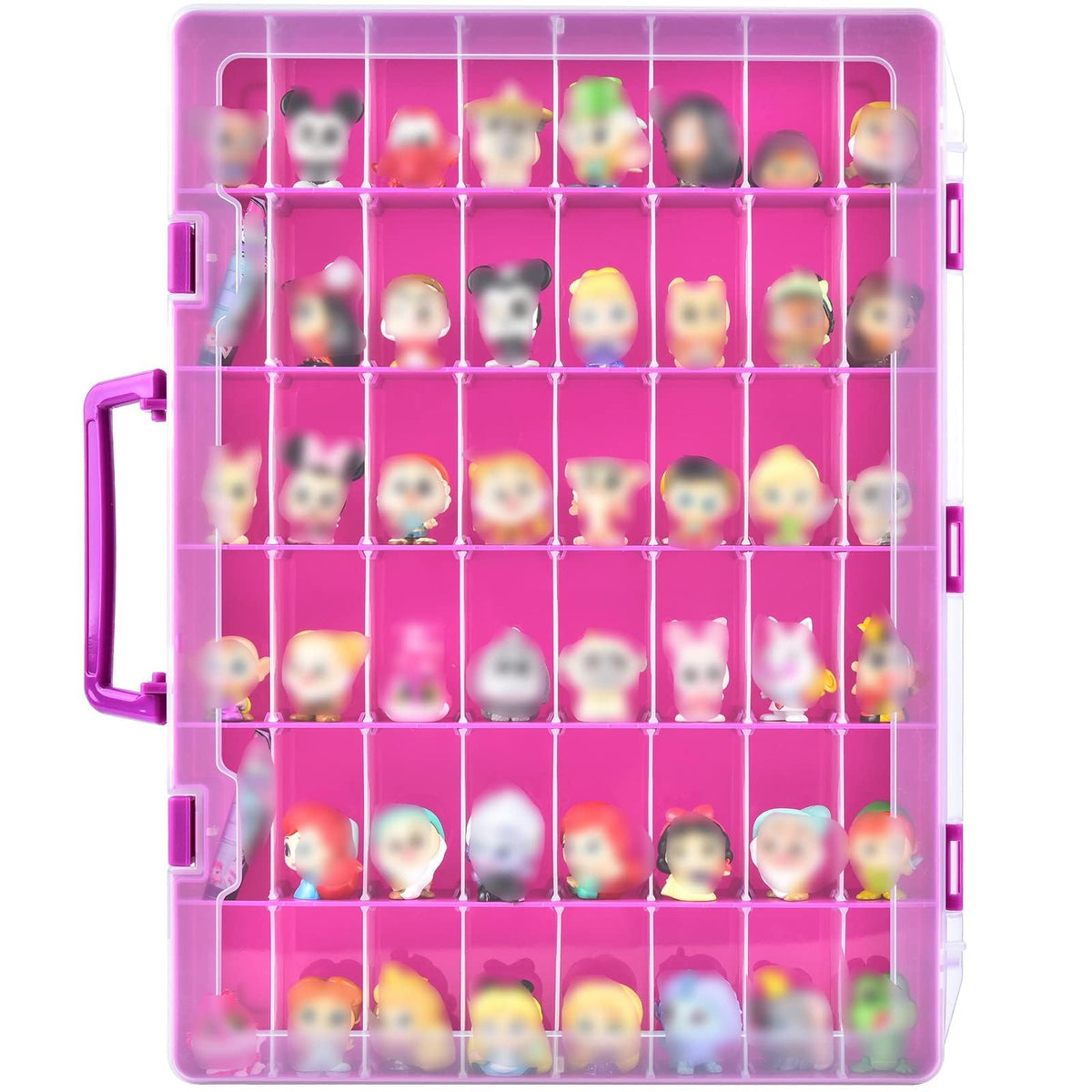 Xuerdon Doorables display case purple front view for quick viewing of mini figures