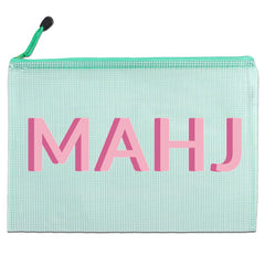 XUMGCUTM Mahjong Tile Bag in green for organized tile storage during games