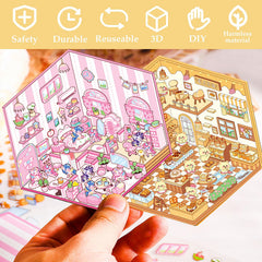 Xuoent Puppy Cake Shop scene stickers for playful room decor
