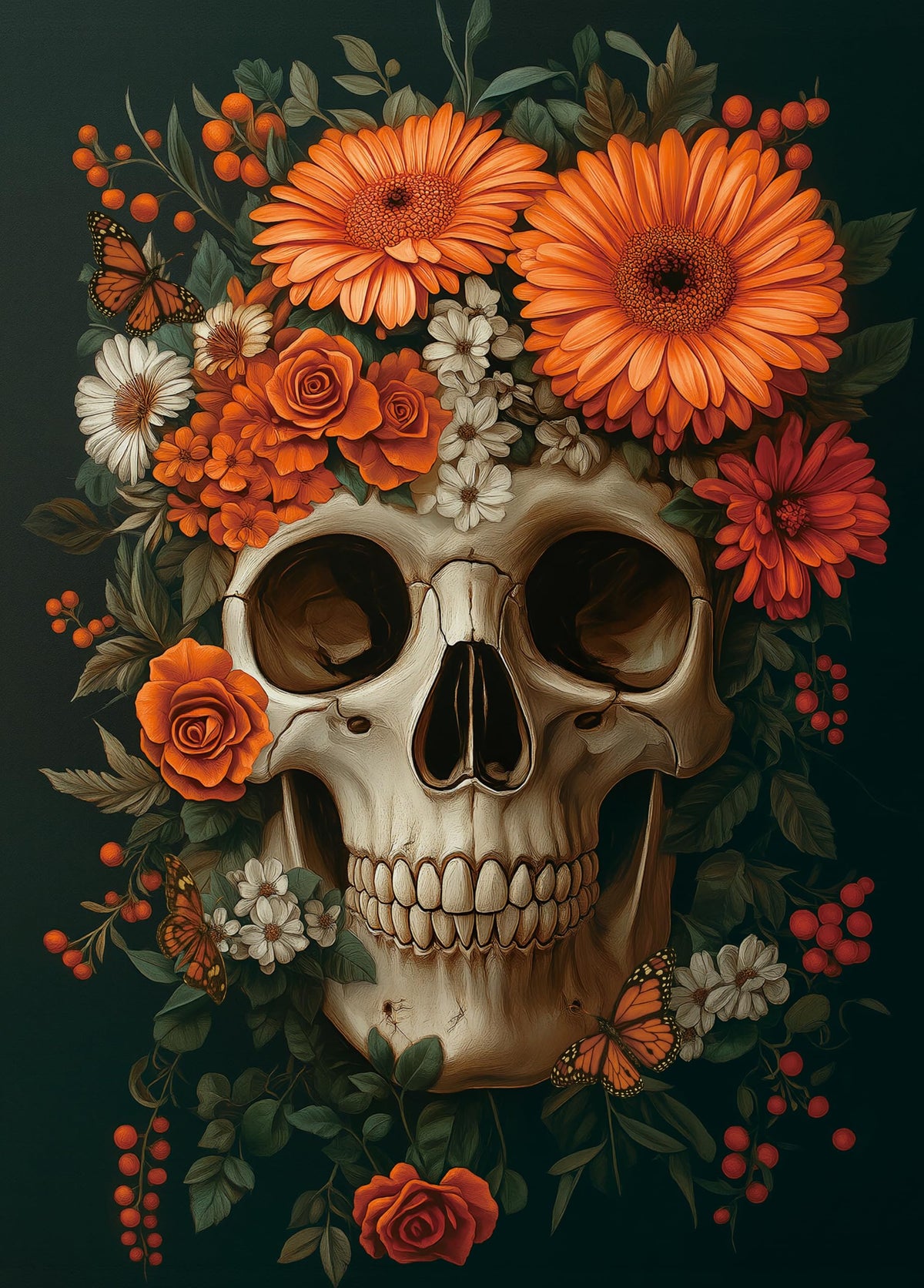 XURLEQ Vintage Skeleton Floral puzzle, 1000 pieces, intricate design for challenging nights.
