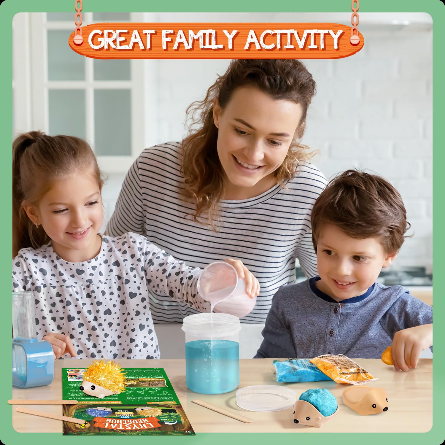 XX Crystal Growing Kit seed rocks show crystal formation with safe, kid-friendly materials