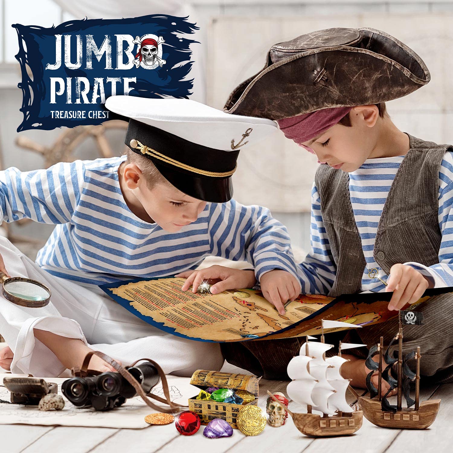 XX Jumbo Pirate Dig Kit mini chest to store found treasures