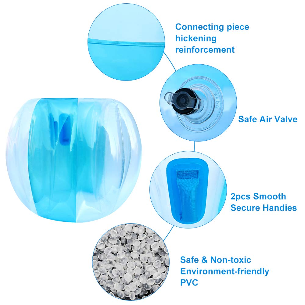 XXBEN wearable bubble ball with handles 47-inch size for rolling and bouncing.