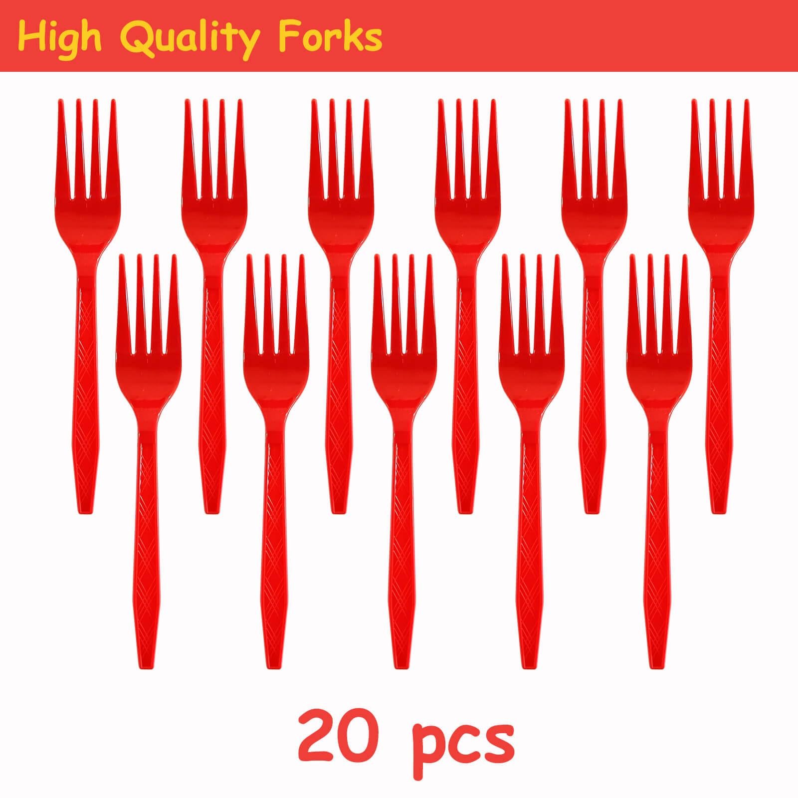 XXDecor red cartoon forks, sturdy and kid-friendly for little bites.