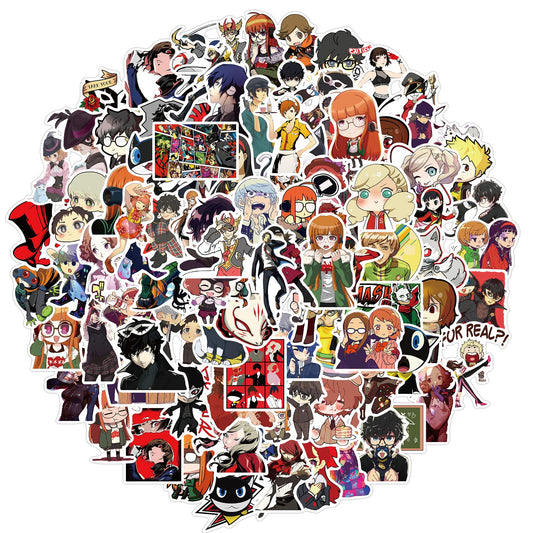 XXMML 100pcs Persona stickers pack on laptop surface for customization
