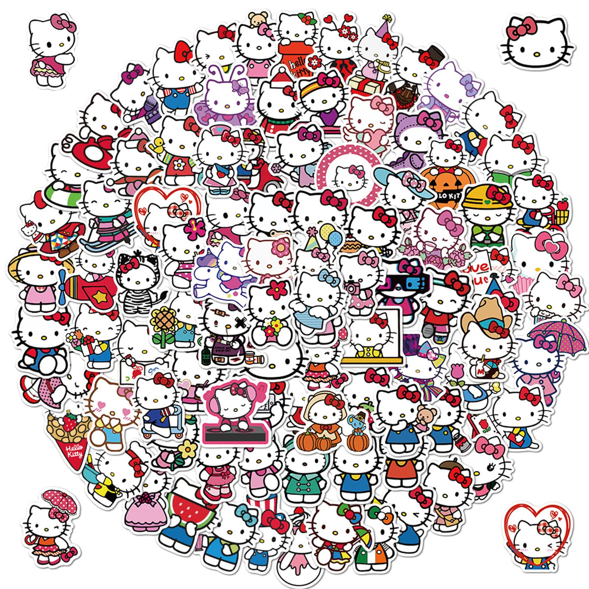 XXMML Hello Kitty stickers 100-pack for versatile laptop and gear decoration