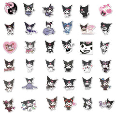 XXMML Kuromi stickers on guitar and skateboard for versatile decoration