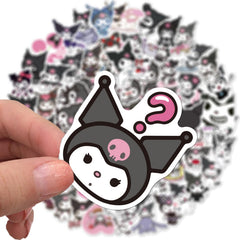 XXMML Kuromi stickers on a water bottle for durable travel décor