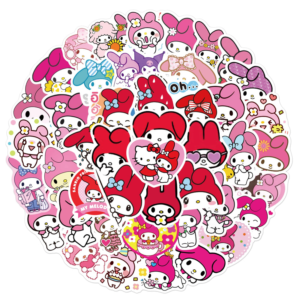 XXMML Mymelody stickers on laptop for cute personalization and water resistance.