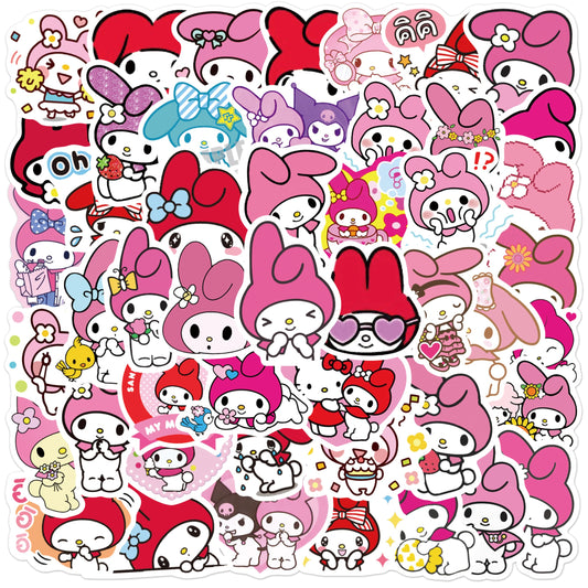 XXMML Mymelody stickers on water bottle stay colorful and durable.