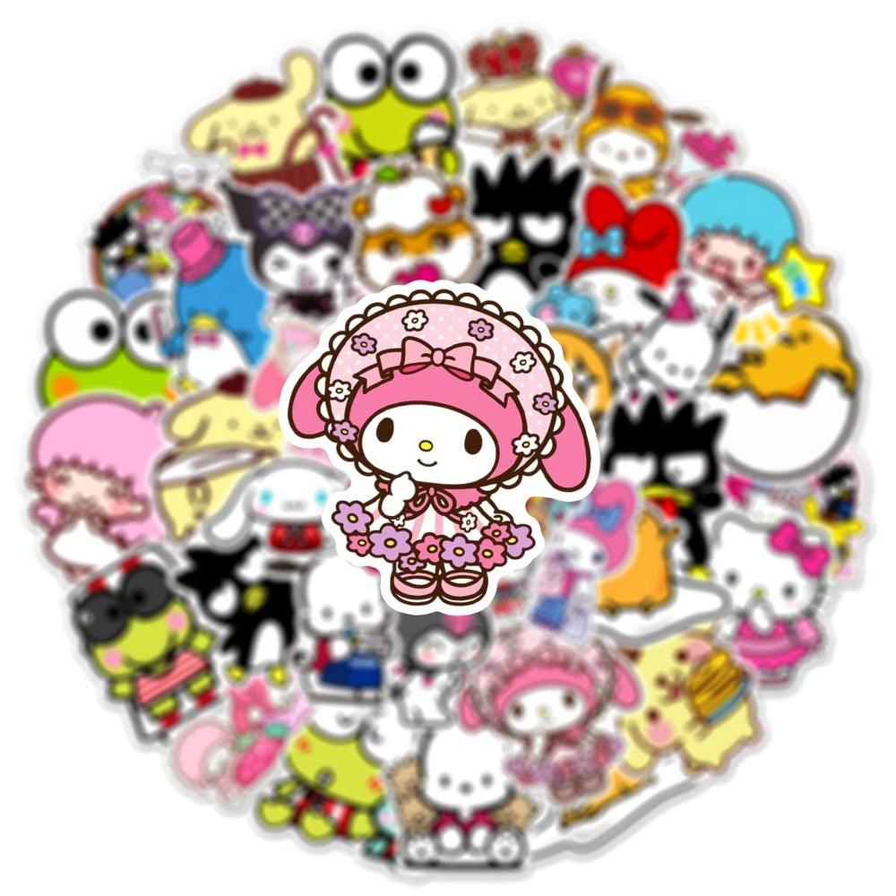 XXMML Sanrio stickers on bike gear add cute personalization and weather-ready durability.