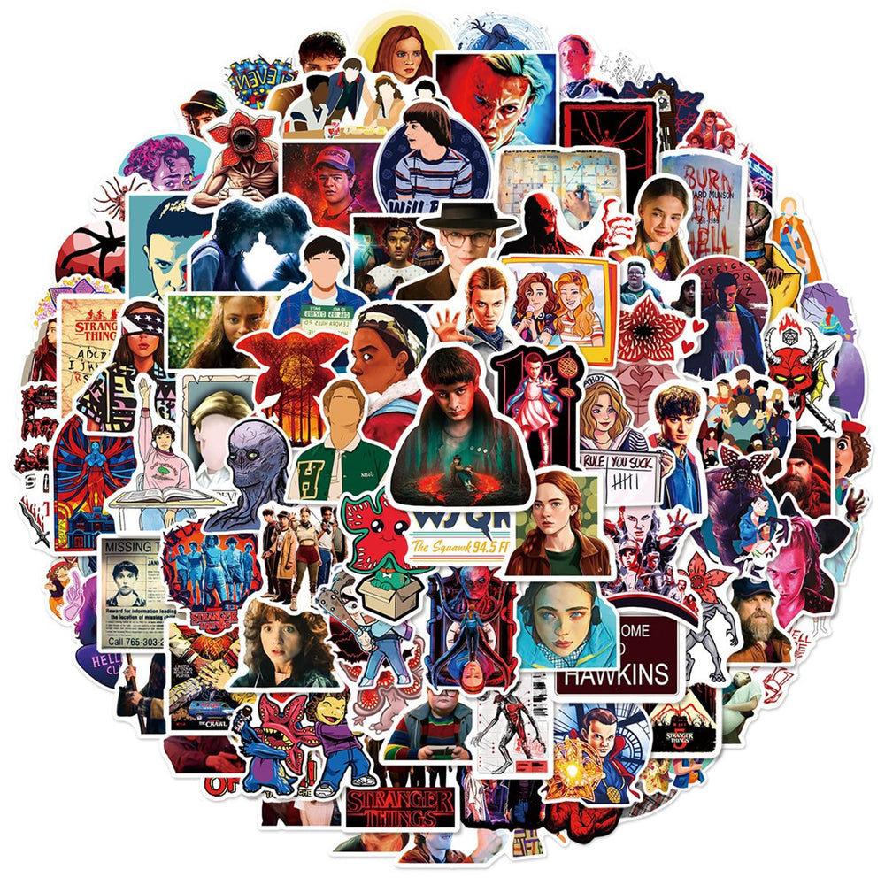 XXMML Stranger Things Season 5 stickers pack for laptops with durable waterproof vinyl.