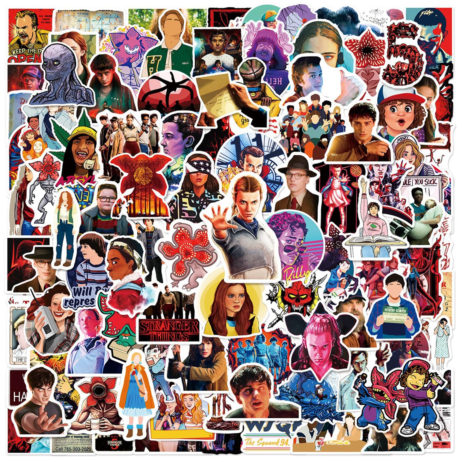 XXMML waterproof vinyl stickers, 100pcs, ideal for travel cases and outdoor gear.