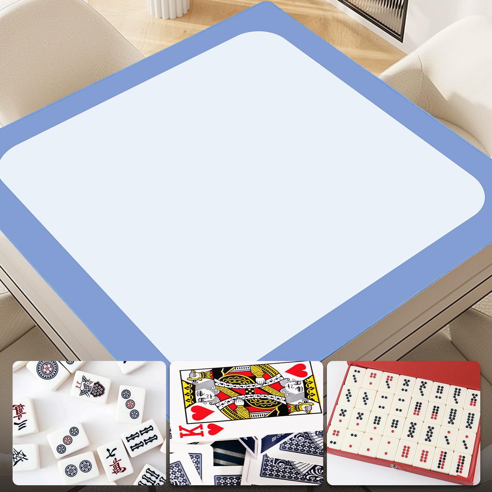 XXSTAR versatile mat suitable for mahjong, poker, dominoes, and tile games.