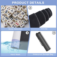 XXSTAR mat with noise-reducing rubber for quieter tile and card games.