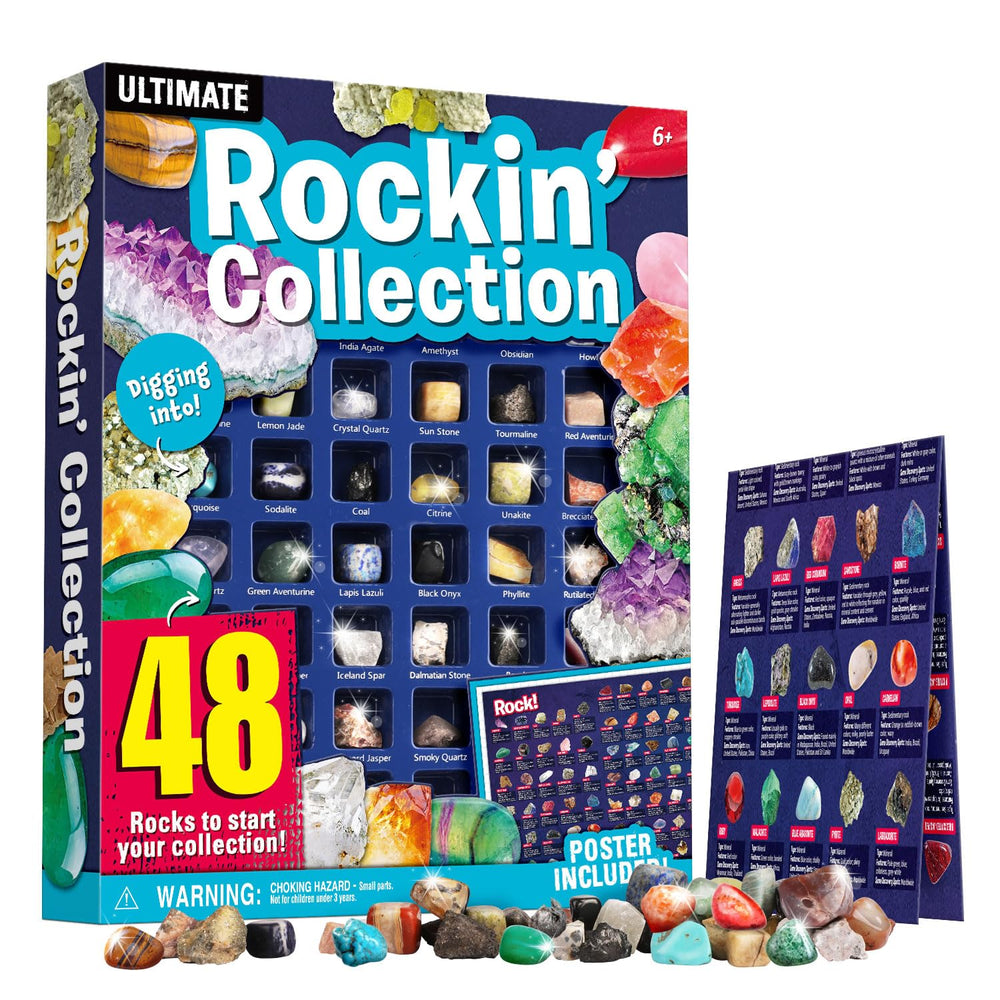 XXTOYS rocks collection 48pcs: varied specimens for beginner geology learning.