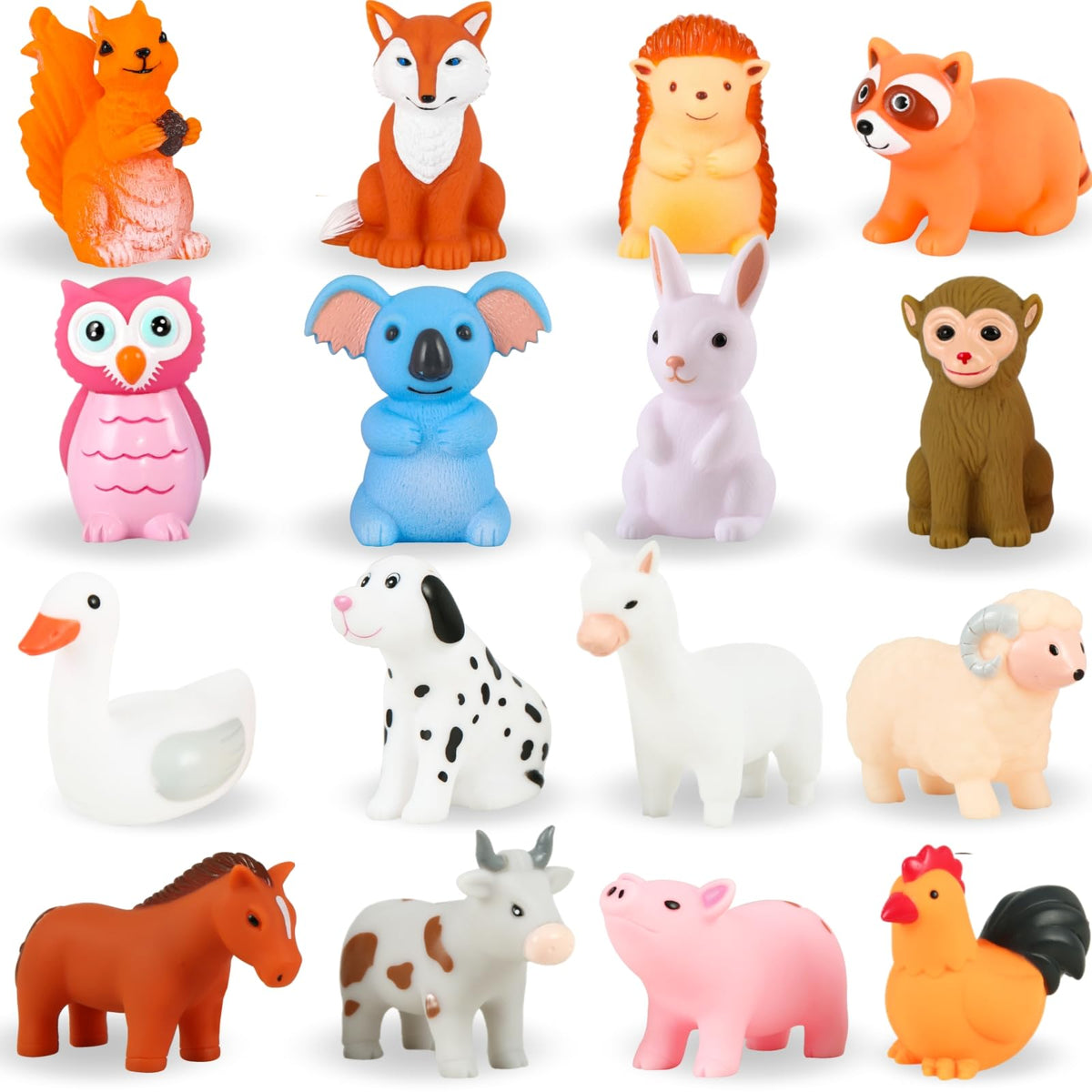 XY-WQ bath toys no hole animal C2 16 pieces for safe, mess-free bath time