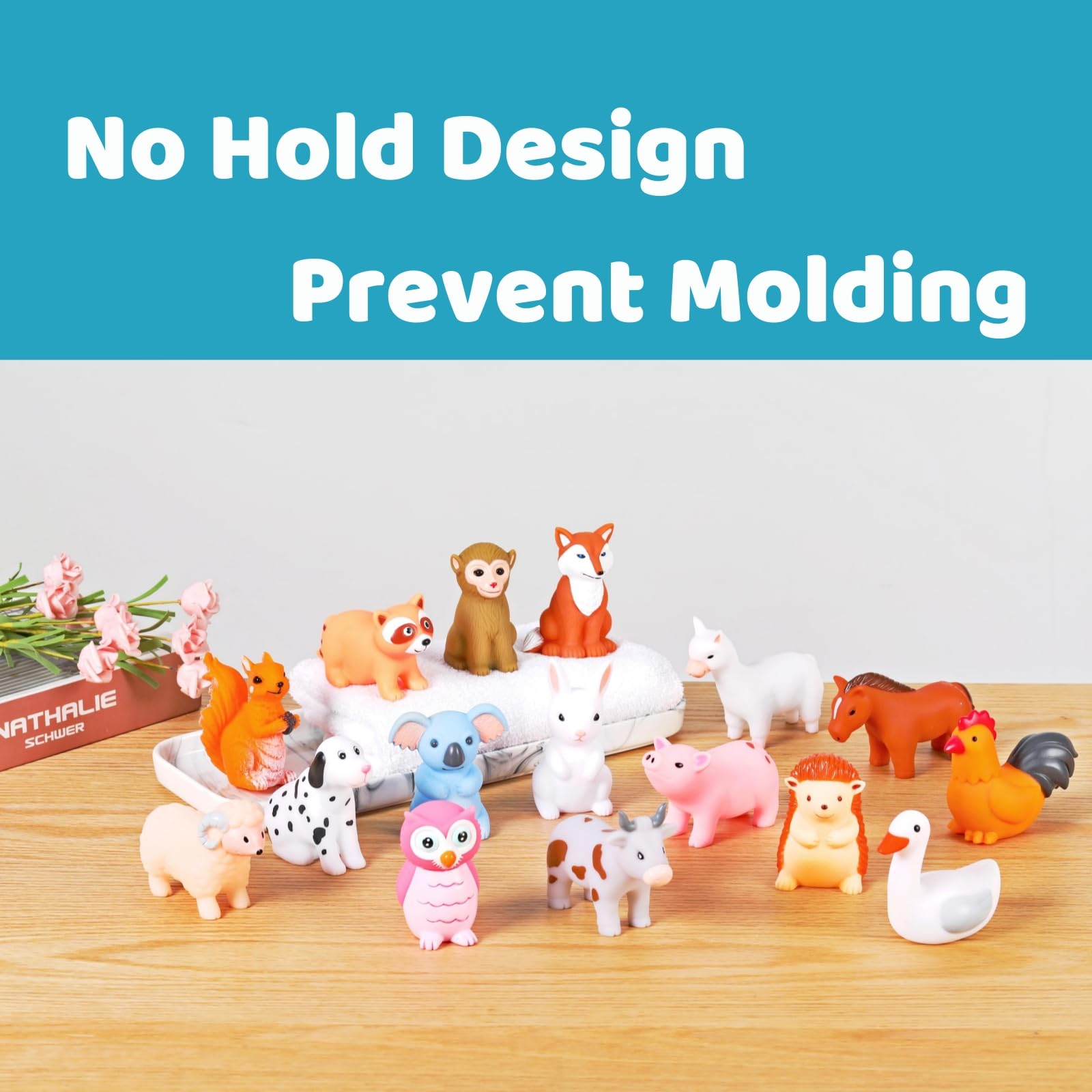 XY-WQ no-hole animal bath set C2 16 pcs aids safe grip for infants