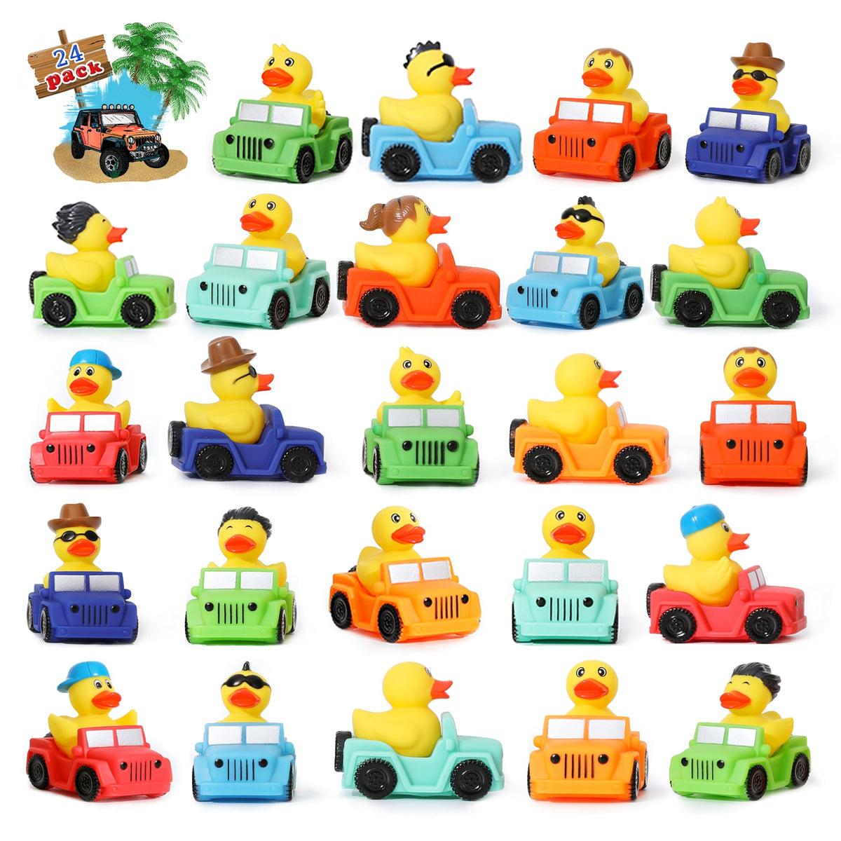 XY-WQ Jeep rubber duck vehicle shape for bath time fun