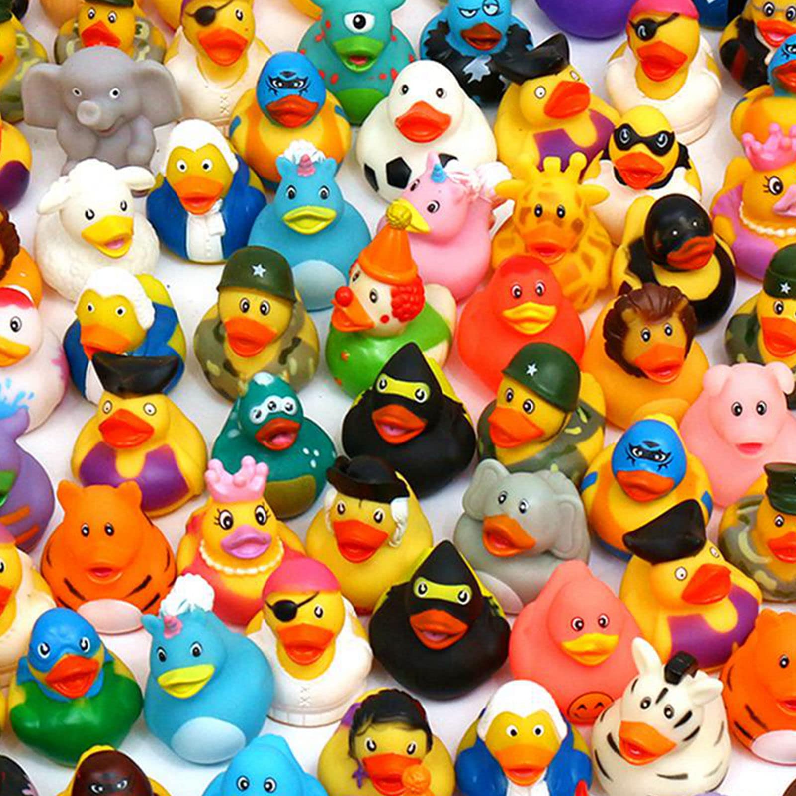 XY-WQ rubber duck 50-pack in assorted colors for bath time fun.