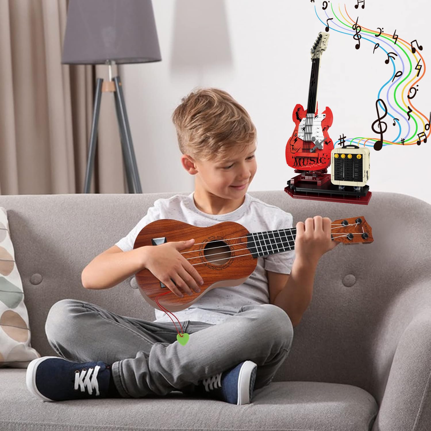 XYDongtong 500-block set enables beginner-friendly guitar assembly and customization.