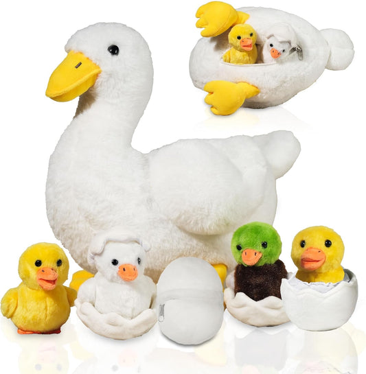 XYHQYB seven-in-one mommy duck plush for cuddling and decor.