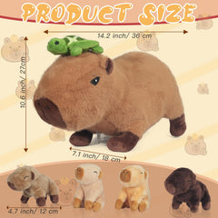 XYHQYB Capybara baby plushes four-pack, varied styles for imaginative play and storytime adventures.
