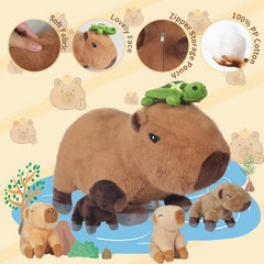 XYHQYB Capybara plush fabric close-up showing durability and plush softness for long hugs.