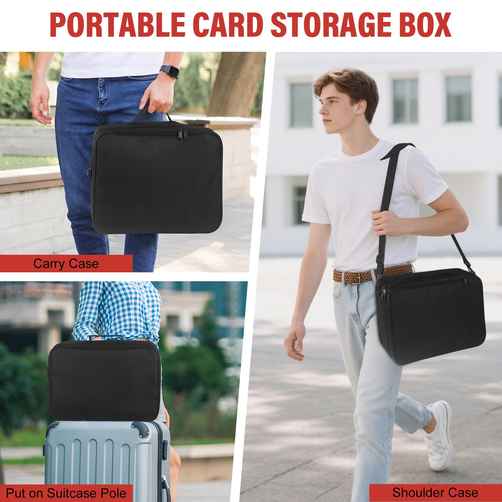 Xykzra durable waterproof Oxford fabric protects collection during travel.