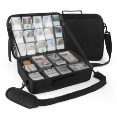 Xykzra Card Deck Storage Bag exterior view in black for travel.