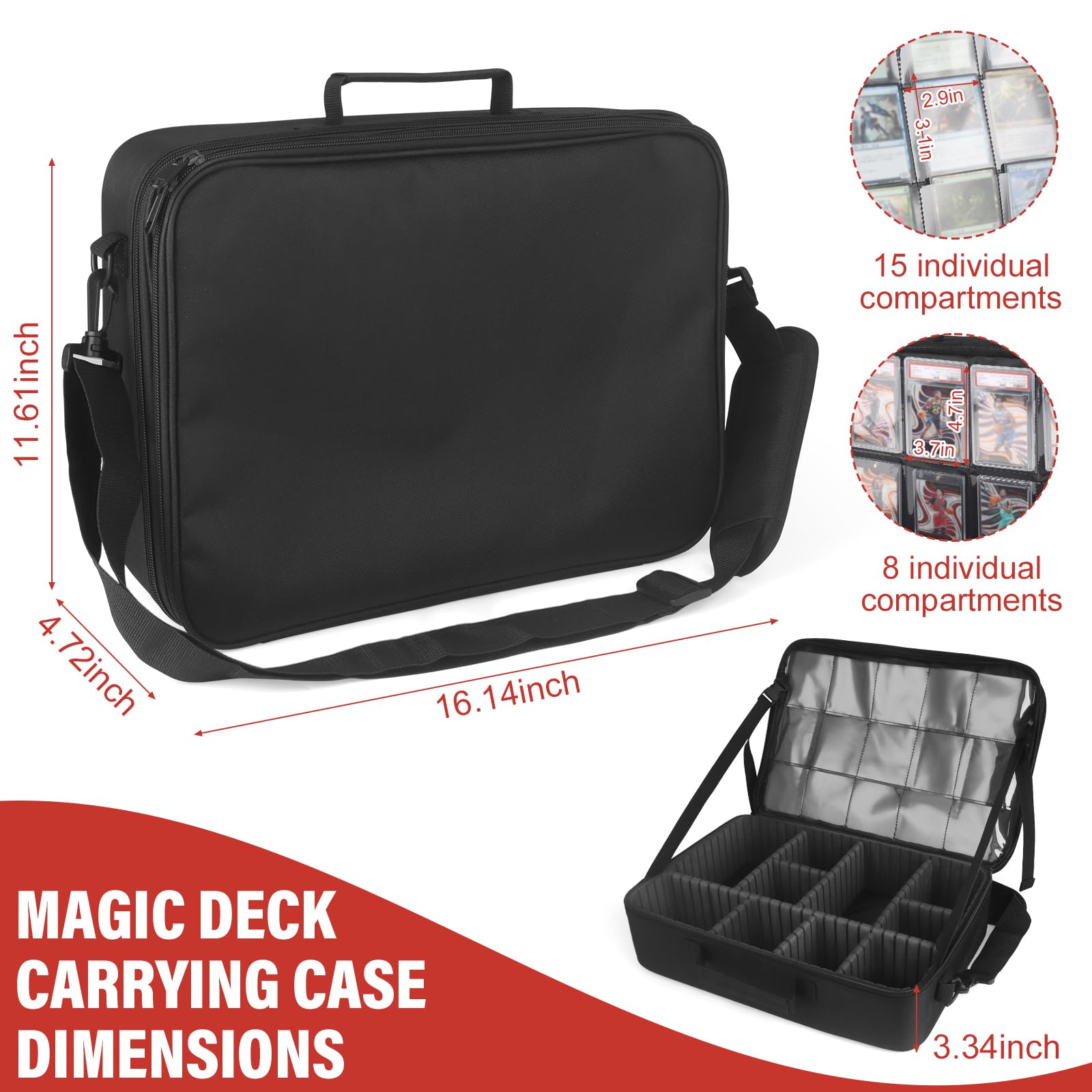 Xykzra removable dividers and middle layer for tidy top loader storage.