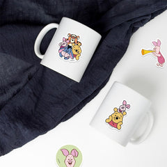 XYLL Pooh Bear sticker on a skateboard with vivid color