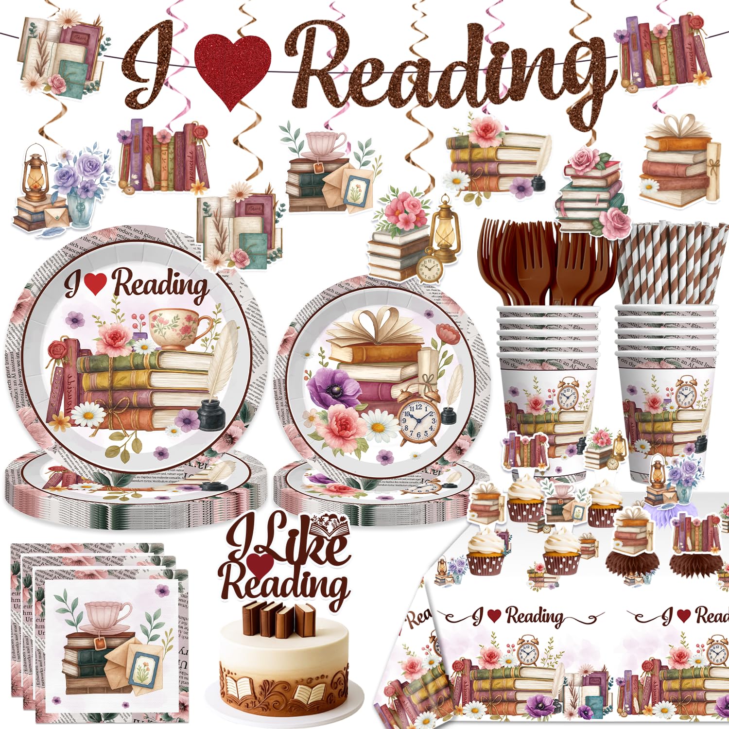 Xynic 177pcs book theme decorations create a cohesive party look for book lovers.