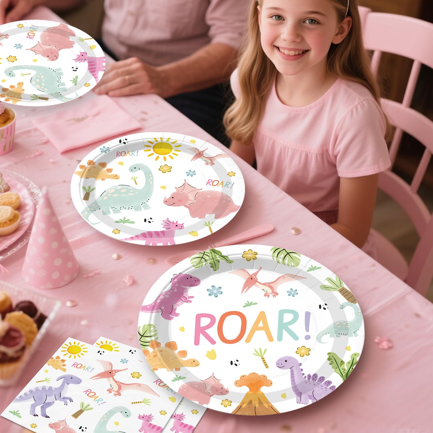 Xynic 9-inch dinosaur plates offer sturdy dining for kids.